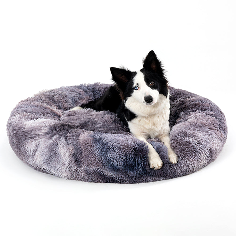 Fluffy Donut Dog Bed | Calming Plush Pet Bed for Dogs & Cats – Warm, Soft & Washable Comfort Bed