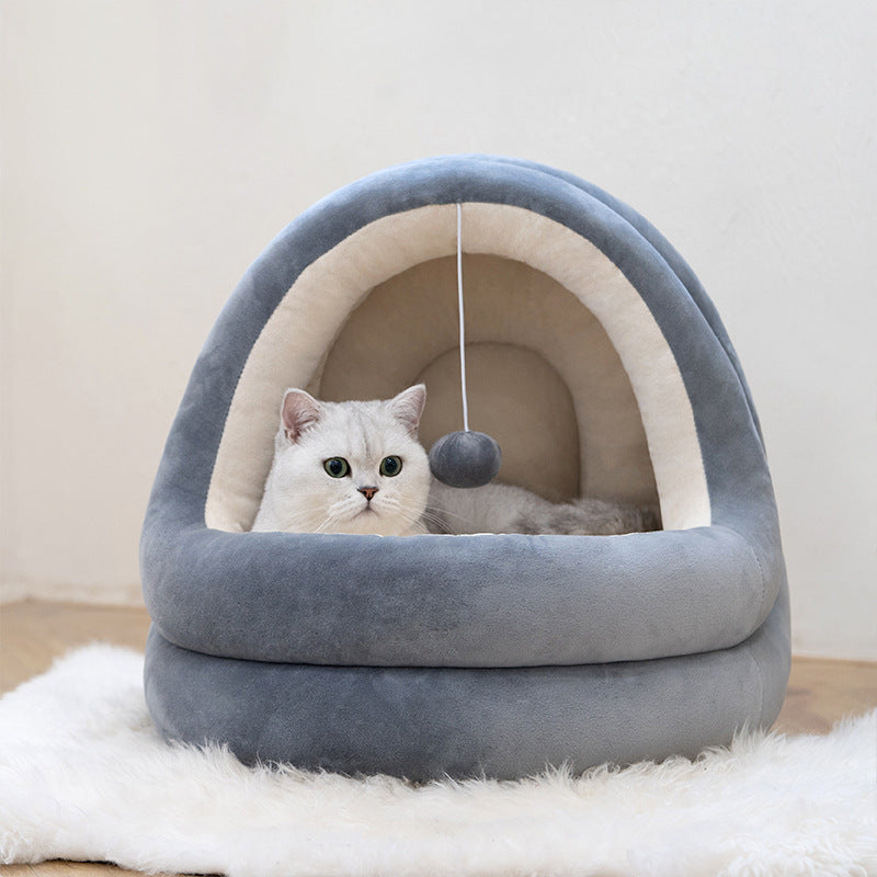 High-Quality Cat House Bed | Cozy Enclosed Cat Sofa Mat for Kittens & Indoor Cats – Warm, Soft & Comfortable