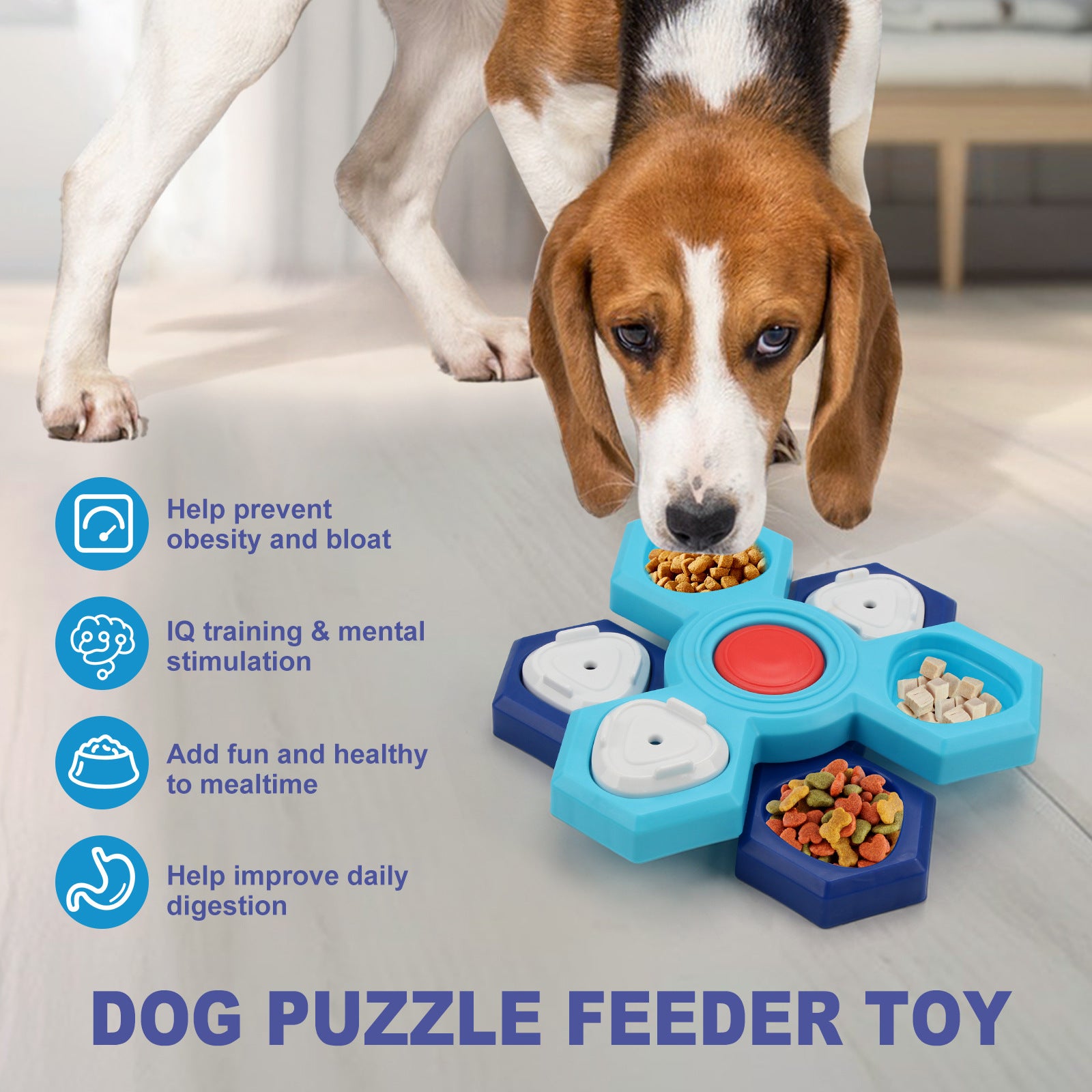 4-Layer Slow Feeder Puzzle Dog Bowl | Interactive Anti-Gulping Food Bowl for Healthy Digestion & Mental Stimulation
