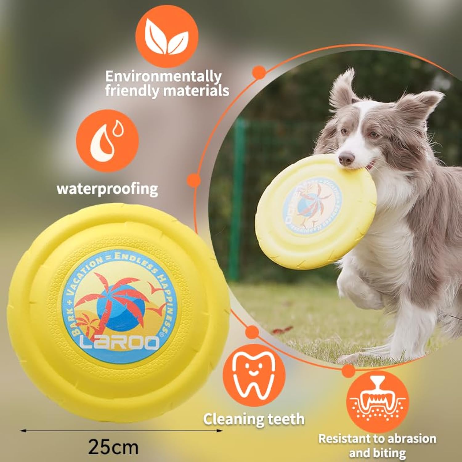 Durable Dog Flying Disc | Soft Safe Frisbee Toy for Medium & Large Dogs – Interactive Outdoor Play & Training (Summer Fun)