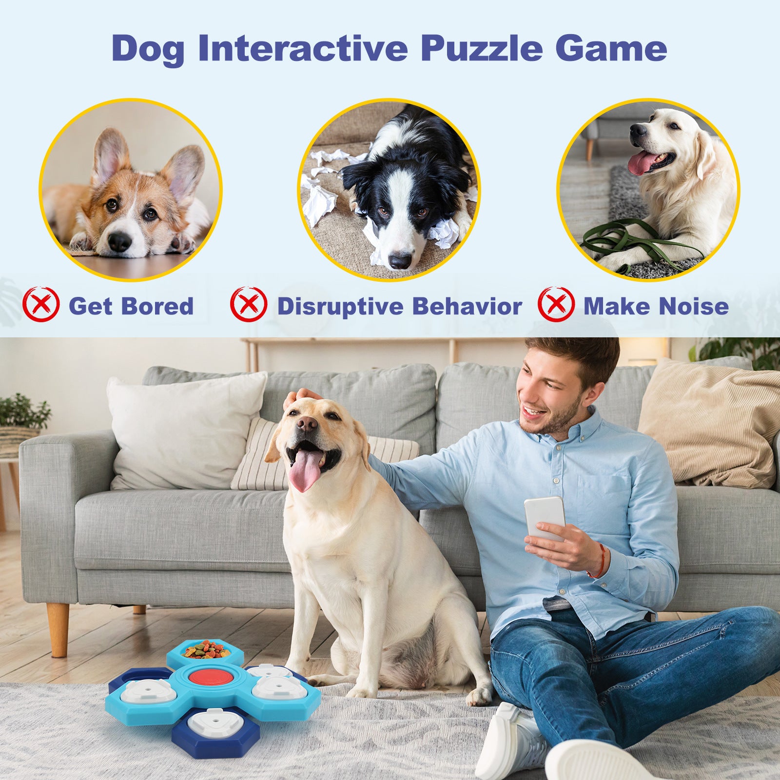 4-Layer Slow Feeder Puzzle Dog Bowl | Interactive Anti-Gulping Food Bowl for Healthy Digestion & Mental Stimulation