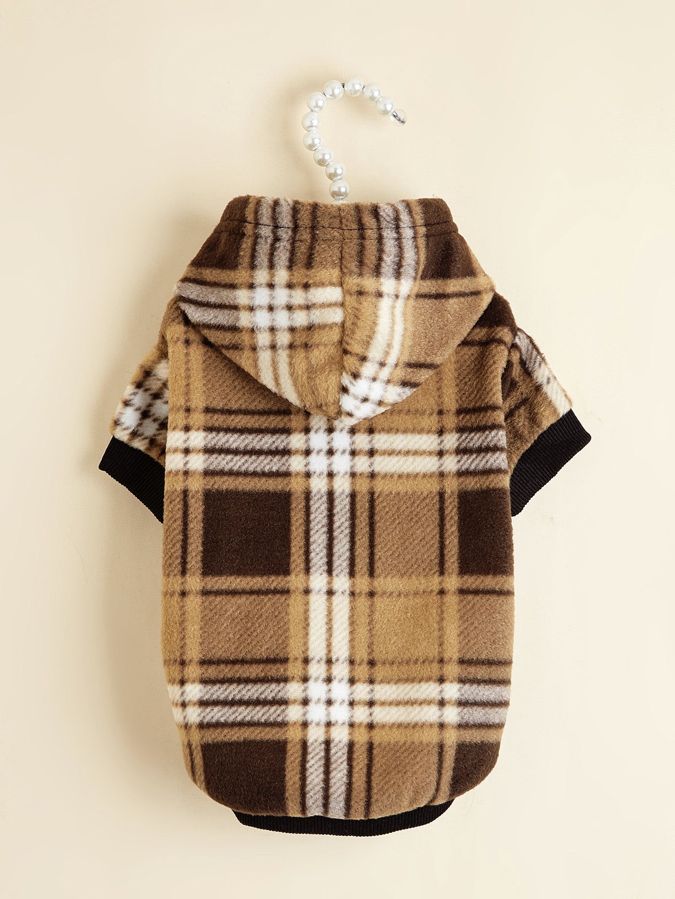 Plaid Warm Dog Hoodie | Anti-Lint Soft Winter Puppy Jacket for Small & Medium Dogs – Cozy Pet Sweater