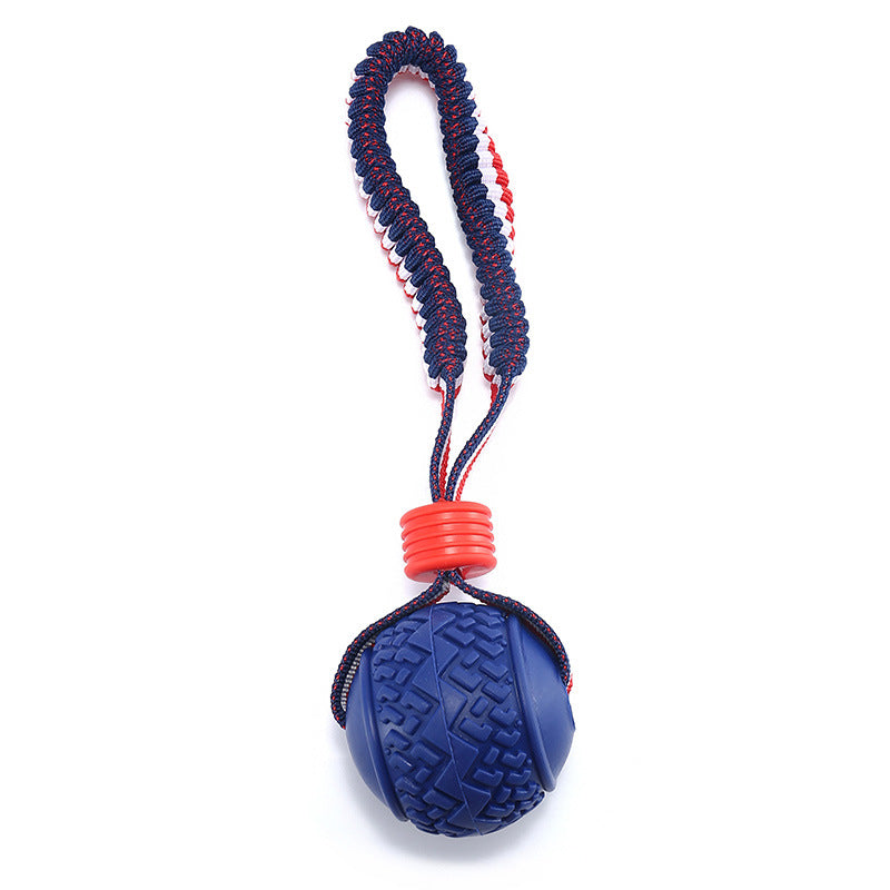 Dog Ball with Rope Toy | Tough Interactive Tug & Fetch Toy for Small & Medium Dogs – Durable Non-Toxic Chew Ball