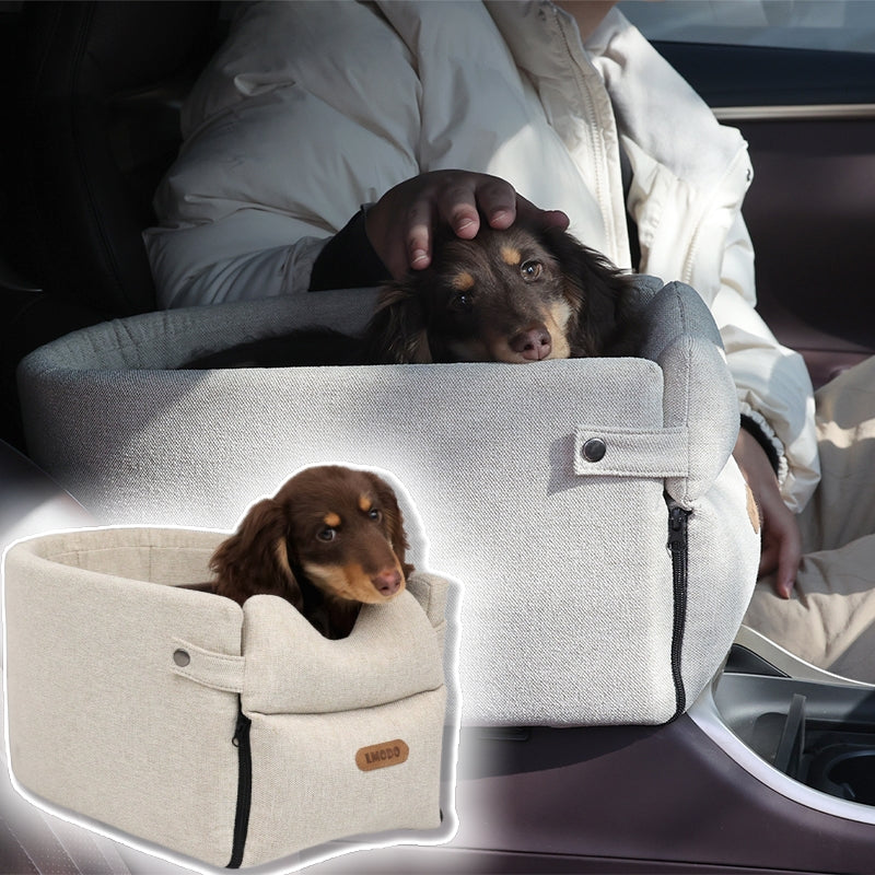 Premium Dog Car Seat Bed for Small Dogs & Cats | Luxury Safe Travel Carrier with Comfort Cushion