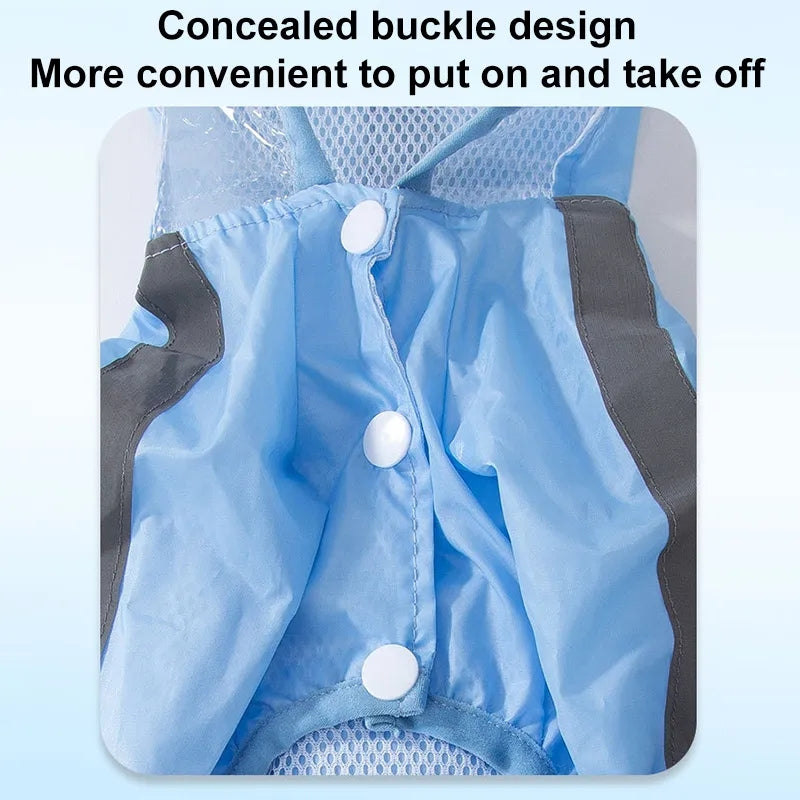 Full-Body Waterproof Dog Raincoat | 4-Leg Rain Jacket with Hood for Small Dogs – Complete Rain Protection