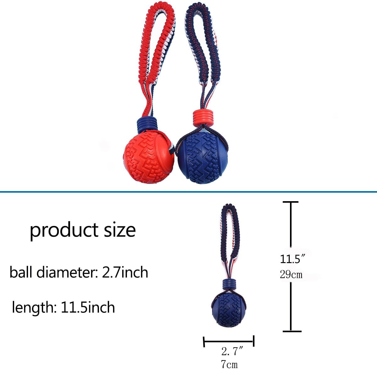 Dog Ball with Rope Toy | Tough Interactive Tug & Fetch Toy for Small & Medium Dogs – Durable Non-Toxic Chew Ball