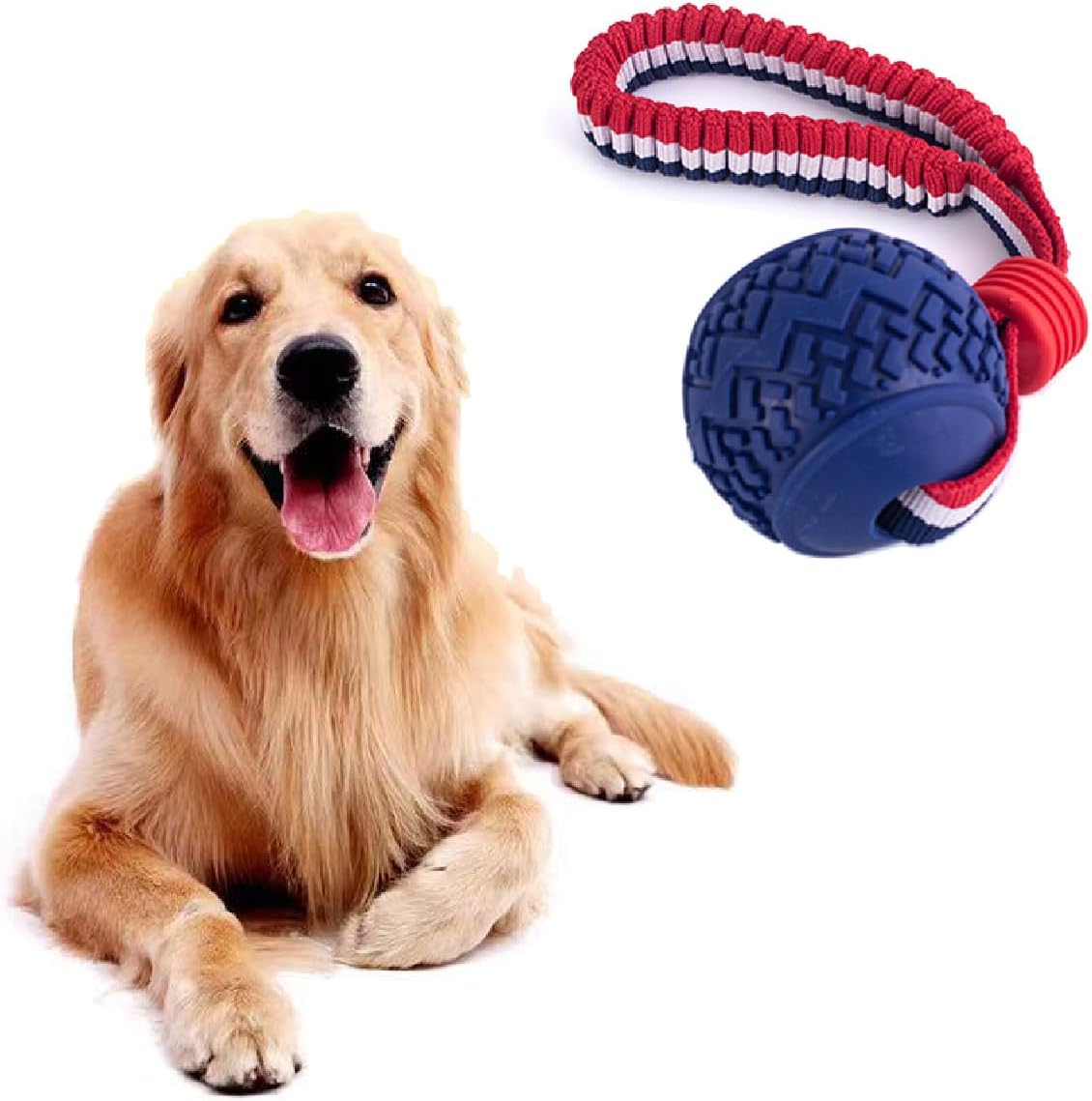 Dog Ball with Rope Toy | Tough Interactive Tug & Fetch Toy for Small & Medium Dogs – Durable Non-Toxic Chew Ball