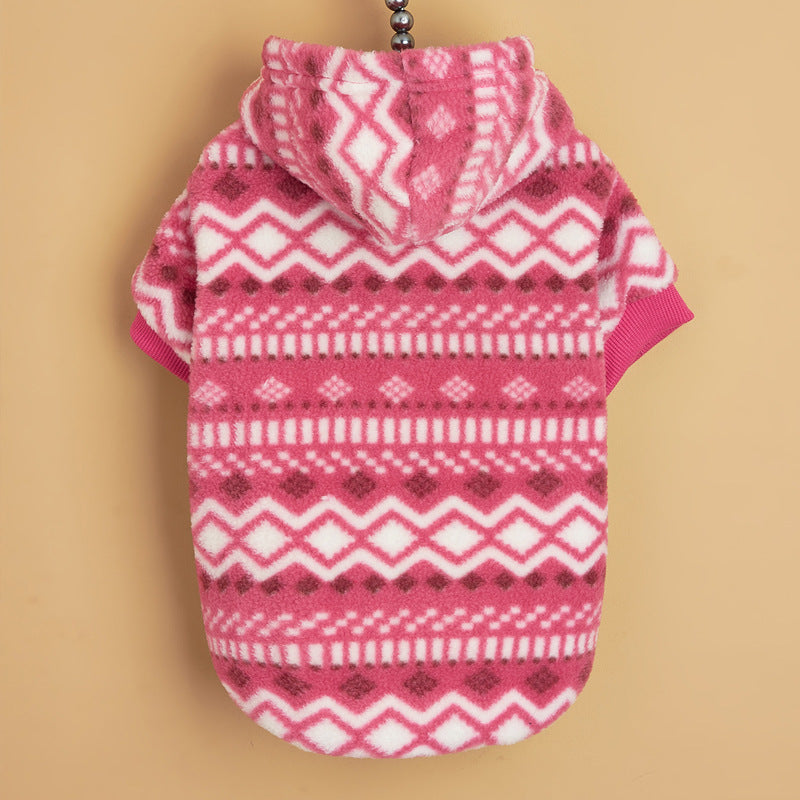 Plaid Warm Dog Hoodie | Anti-Lint Soft Winter Puppy Jacket for Small & Medium Dogs – Cozy Pet Sweater